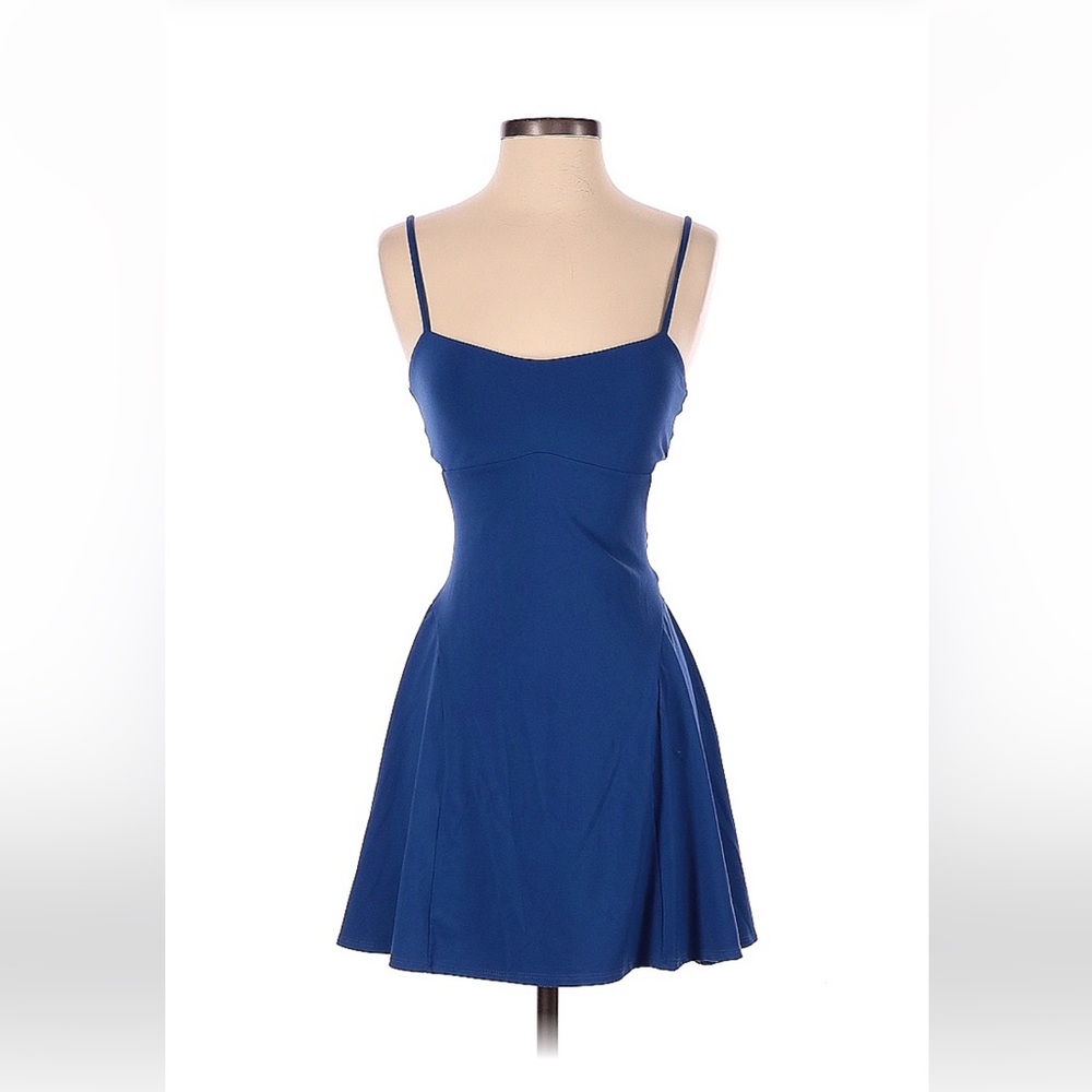 Susana Monaco Blue Tank Strappy Cut Out Back Mini Dress S NWOT